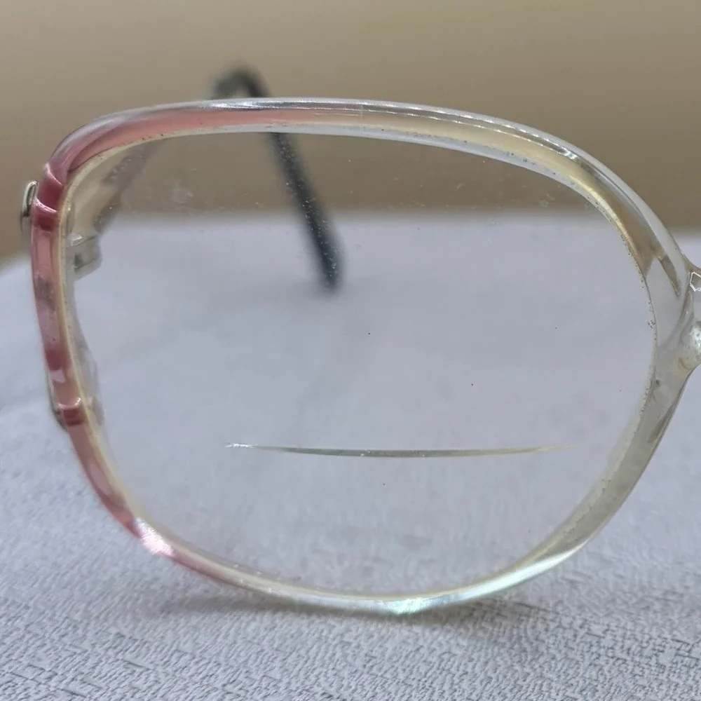 Luxottica Colleen Eyeglasses Women OS Pink Clear Gradient Vintage Librarian-core